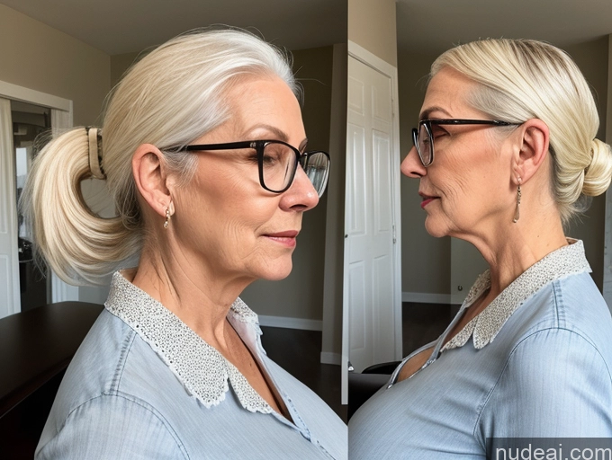 related ai porn images free for Czech Tall Busty Glasses Blouse Jeans White Hair Ponytail Side View 70s Cumshot