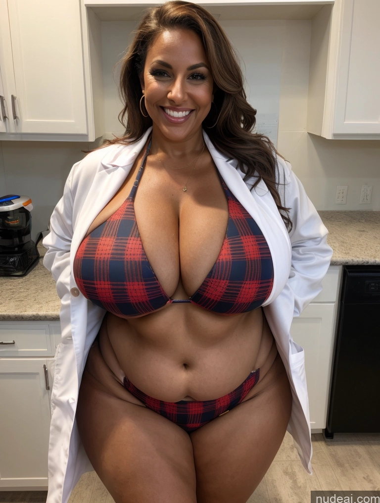 related ai porn images free for One Busty Huge Boobs Thick Tanned Skin 60s Laughing Front View Microkini Thong Lumberjack Lab Coat Halloween