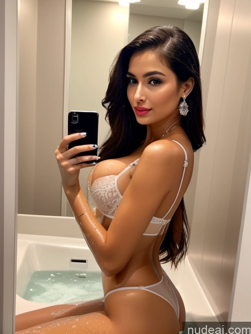 related ai porn images free for Miss Universe Model One Perfect Boobs Beautiful Lipstick Perfect Body 20s Seductive Blonde Long Hair Russian Mirror Selfie Changing Room Front View Bathing Diamond Jewelry Bright Lighting Bra