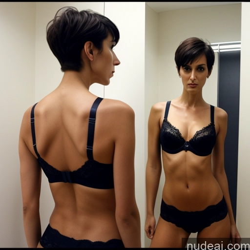 related ai porn images free for 30s Czech Black Hair Pixie Tall Skinny Small Tits Small Ass Bra Back View Angry Serious Long Legs Changing Room Bending Over One
