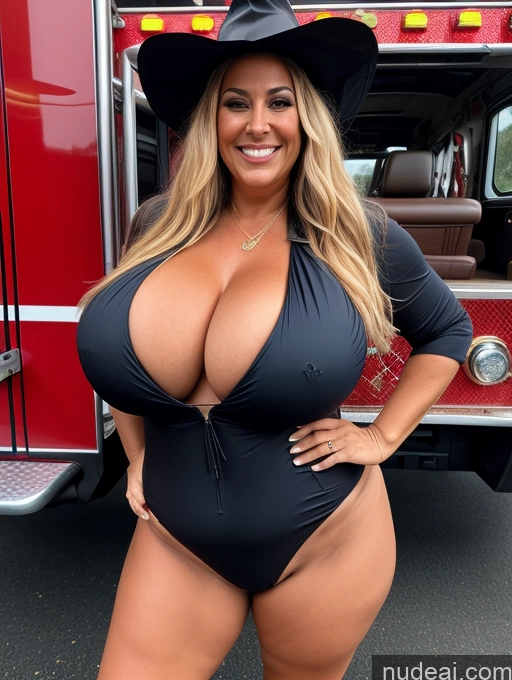 related ai porn images free for One Busty Huge Boobs Thick Tanned Skin Laughing Front View Microkini Thong 60s Lumberjack Western Witch Firefighter