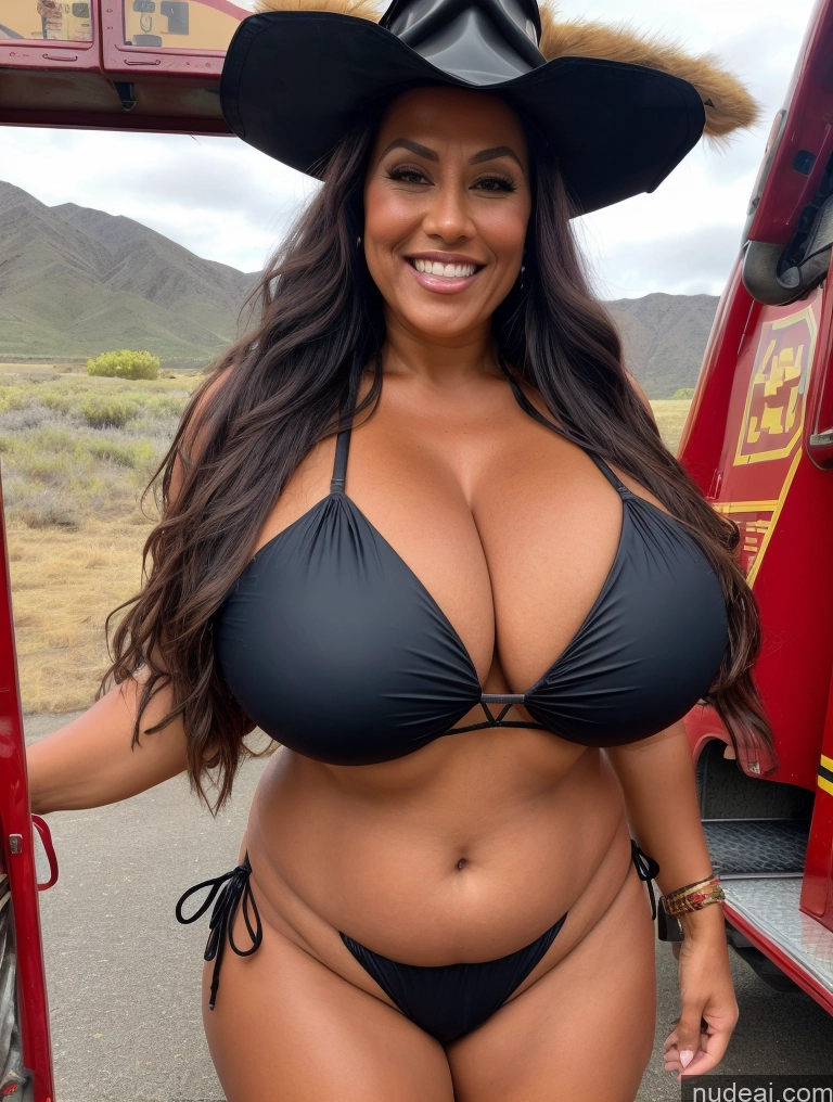 related ai porn images free for One Busty Huge Boobs Thick Tanned Skin Laughing Front View Microkini Thong 60s Lumberjack Polynesian Western Witch Firefighter