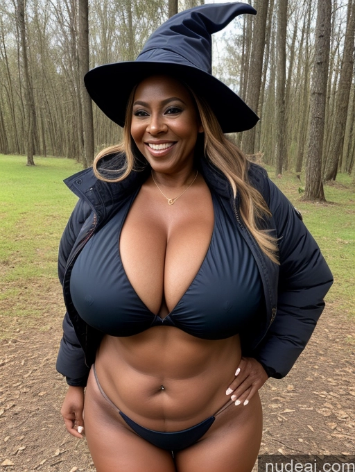 related ai porn images free for One Busty Huge Boobs Thick Tanned Skin Laughing Front View Microkini Thong Nigerian 60s Lumberjack Parka Witch
