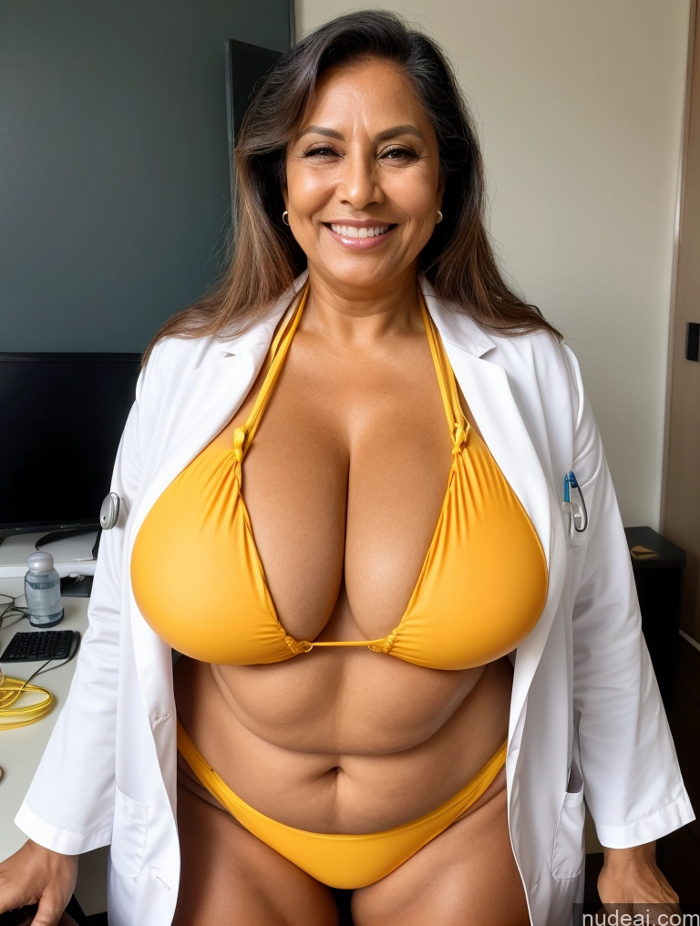 related ai porn images free for One Busty Huge Boobs Thick Tanned Skin Front View Microkini Thong Laughing Brazilian 70s Lab Coat Professor