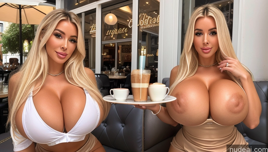 related ai porn images free for Huge Boobs Two Bimbo Cafe Waitress