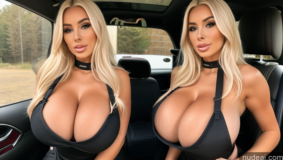 related ai porn images free for Huge Boobs Two Bimbo Apron Car