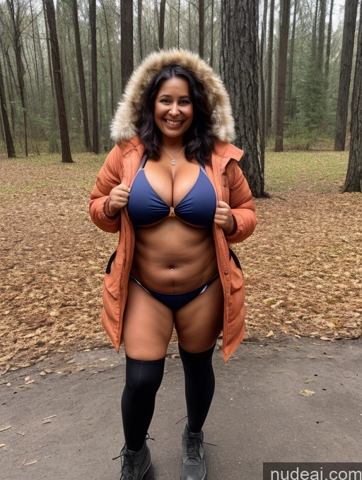 related ai porn images free for One Busty Huge Boobs Thick Tanned Skin 60s Laughing Native American Front View Microkini Thong Lumberjack Parka Halloween