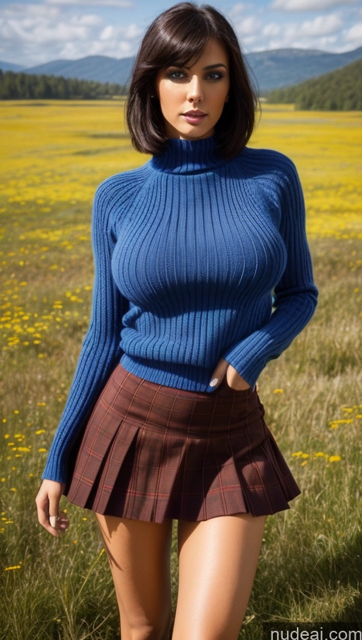 related ai porn images free for Miss Universe Model Busty Perfect Boobs Beautiful Muscular Skinny Abs Perfect Body 20s Black Hair Bobcut Turkish Meadow Kilt Sweater Detailed Deep Blue Eyes School Uniform, Cleavage Cutout, Clothing Cutout, Pleated Skirt, Thighhighs 3d Cleavage