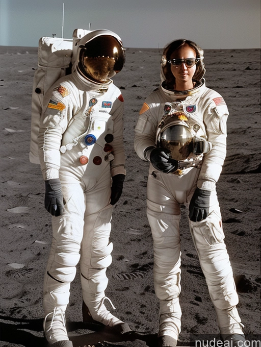related ai porn images free for Woman Two Huge Boobs Glasses Pubic Hair Moon Front View Space Suit Partially Nude