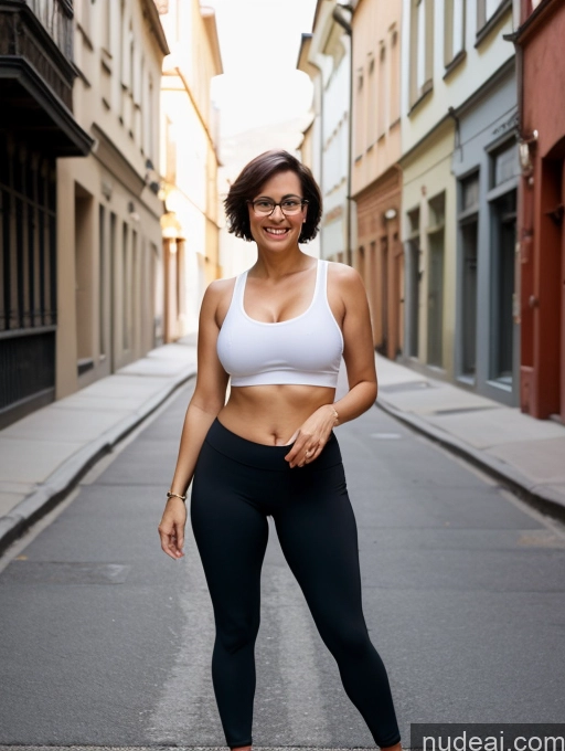 related ai porn images free for Milf Several Busty Glasses Chubby 40s Happy Black Hair Short Hair Czech Street Front View Yoga Pants