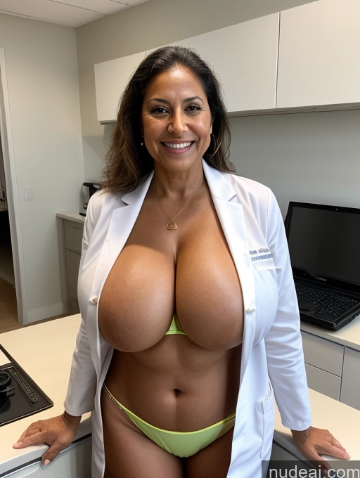 related ai porn images free for One Busty Huge Boobs Thick Tanned Skin Laughing Front View Microkini Thong 70s Brazilian Lab Coat Professor