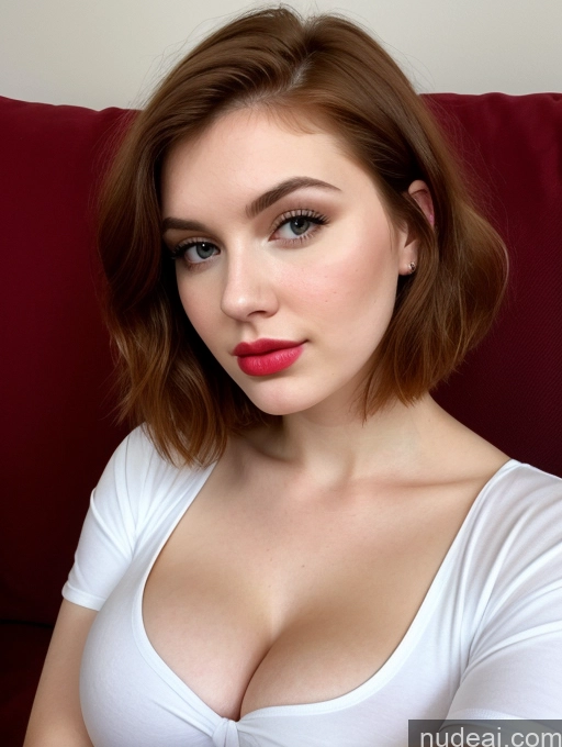 related ai porn images free for Busty Perfect Boobs Beautiful Lipstick Thick Fairer Skin 18 Bobcut Russian Close-up View Shirt Ginger Pouting Lips Couch