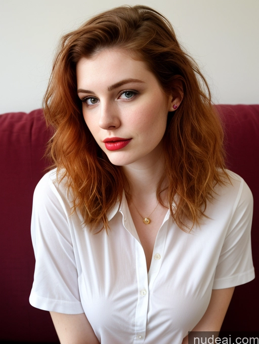 related ai porn images free for Busty Perfect Boobs Beautiful Lipstick Fairer Skin 18 Russian Close-up View Shirt Ginger Couch Sad Messy
