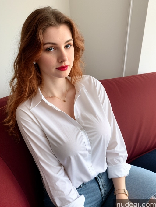 related ai porn images free for Busty Perfect Boobs Beautiful Lipstick Fairer Skin 18 Russian Close-up View Shirt Ginger Couch Sad Messy