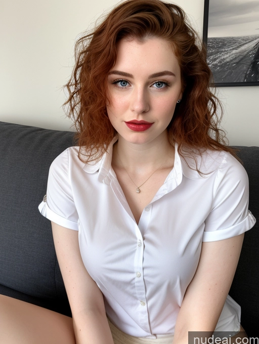 related ai porn images free for Busty Perfect Boobs Beautiful Lipstick Fairer Skin 18 Russian Close-up View Shirt Ginger Couch Sad Messy
