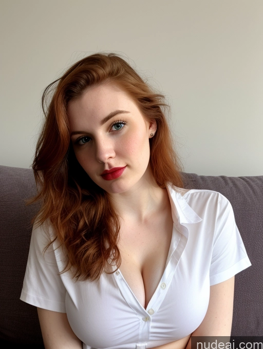 related ai porn images free for Busty Perfect Boobs Beautiful Lipstick Fairer Skin 18 Russian Close-up View Shirt Ginger Couch Sad Messy