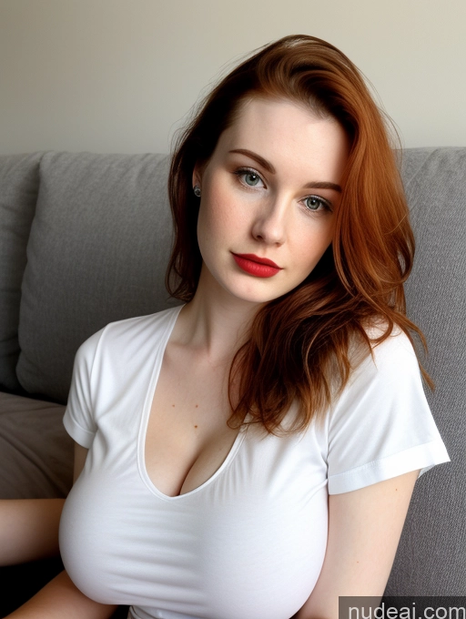 related ai porn images free for Busty Perfect Boobs Beautiful Lipstick Fairer Skin 18 Russian Close-up View Shirt Ginger Couch Sad Messy