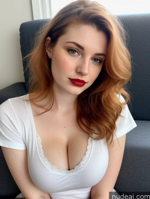related ai porn images free for Busty Perfect Boobs Beautiful Lipstick Fairer Skin 18 Russian Close-up View Shirt Ginger Couch Sad Messy