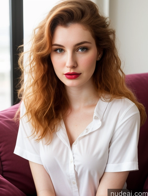 related ai porn images free for Busty Perfect Boobs Beautiful Lipstick Fairer Skin 18 Russian Close-up View Shirt Ginger Couch Sad Messy