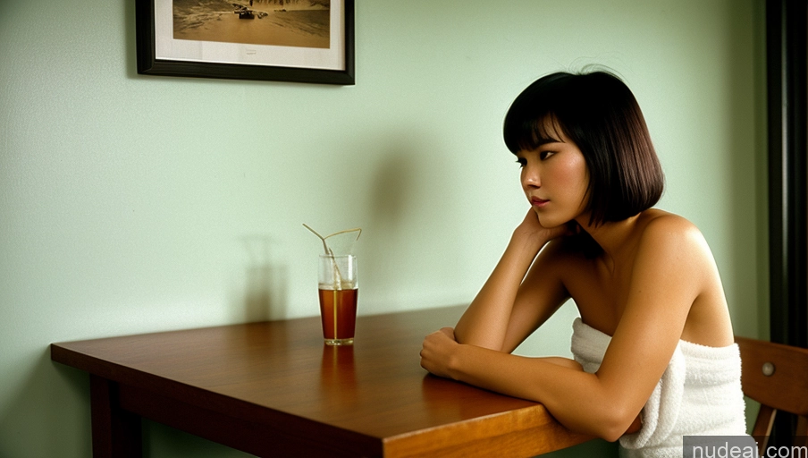 related ai porn images free for Small Tits Skinny 18 Black Hair Asian Vintage Woman One Bangs Bending Over Side View Towel Restaurant