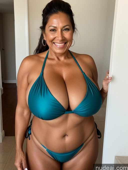 related ai porn images free for One Busty Huge Boobs Thick Tanned Skin Laughing Front View Microkini Thong 60s Native American Maid