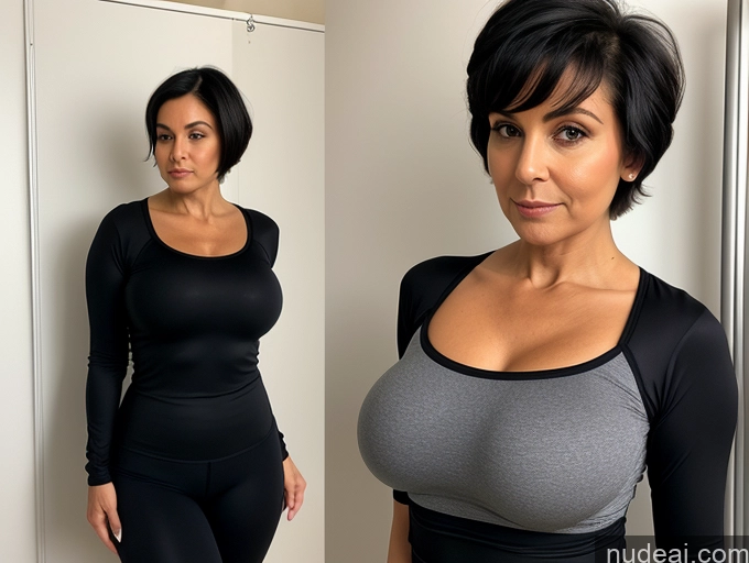 related ai porn images free for Czech Busty Short Big Ass Serious Black Hair Pixie Shirt Yoga Pants Spandex 70s Changing Room