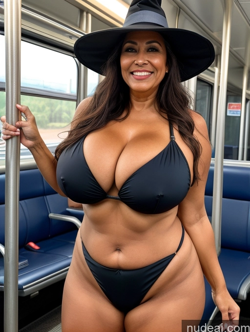 related ai porn images free for One Busty Huge Boobs Thick Tanned Skin 70s Brazilian Front View Microkini Witch Hat Jacket Laughing Train