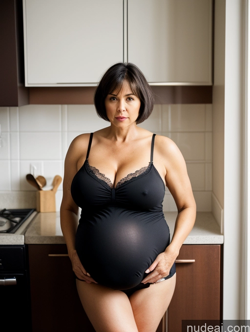 related ai porn images free for Milf One Huge Boobs Big Hips Pregnant Short 50s Serious Black Hair Short Hair White Kitchen Stockings Nightgown