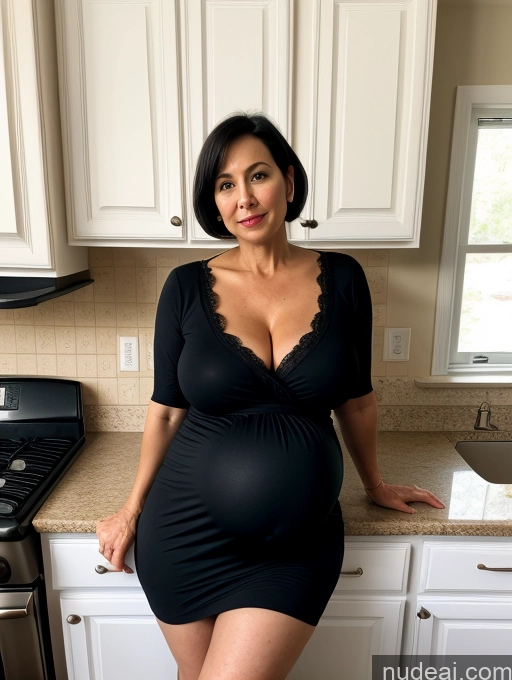 related ai porn images free for Milf One Huge Boobs Big Hips Pregnant Short 50s Serious Black Hair Short Hair White Kitchen Stockings Nightgown