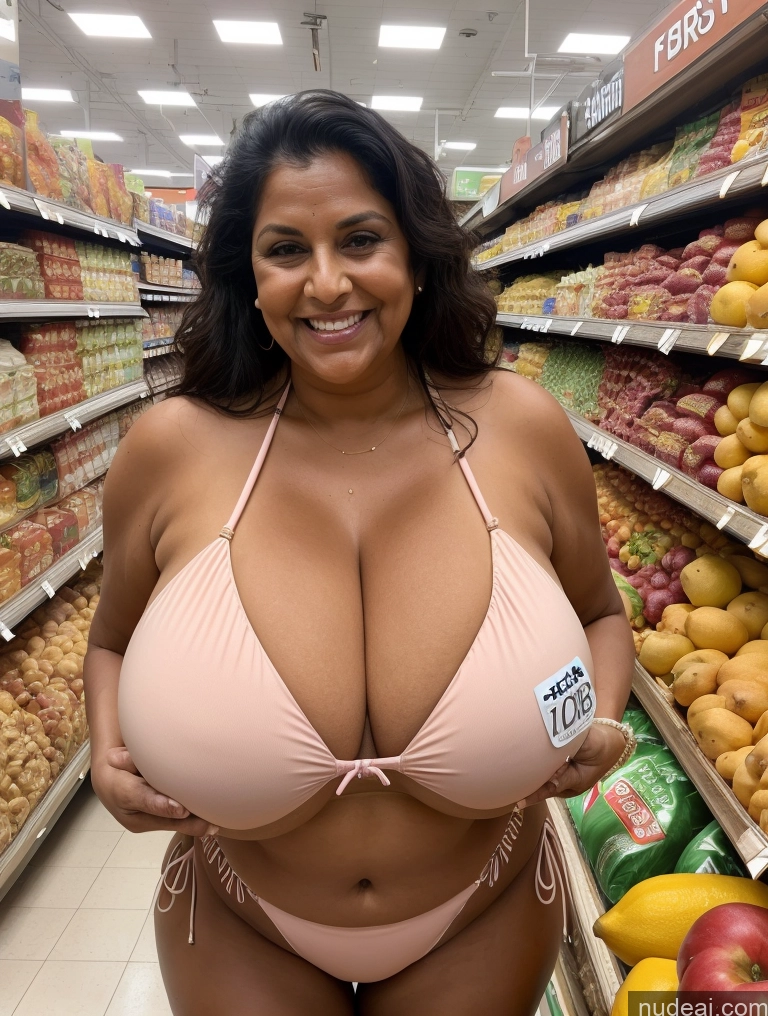 related ai porn images free for One Busty Huge Boobs Thick Tanned Skin Laughing Front View Microkini Thong Indian 80s Grocery