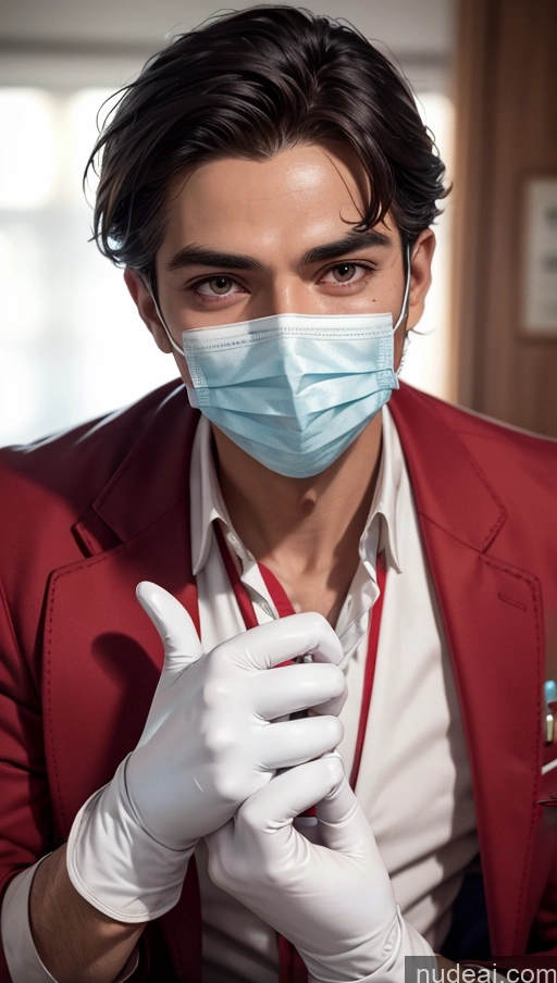 related ai porn images free for Close-up View Egyptian Tanned Skin Doctor Ginger Face Mask Gloves
