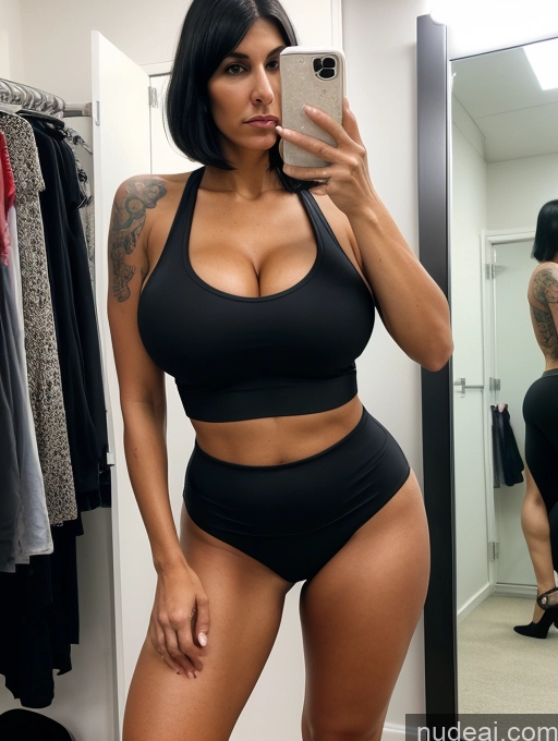 related ai porn images free for Tank Top Pantyhose Spandex Cleavage Bright Lighting Black Hair Bobcut Tall Tanned Skin Huge Boobs Tattoos 30s Jewish Milf Close-up View Sad Serious Changing Room