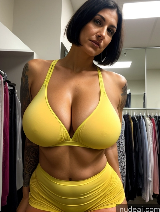 related ai porn images free for Tank Top Pantyhose Spandex Cleavage Bright Lighting Black Hair Bobcut Tall Tanned Skin Huge Boobs Tattoos 30s Jewish Milf Close-up View Sad Serious Changing Room