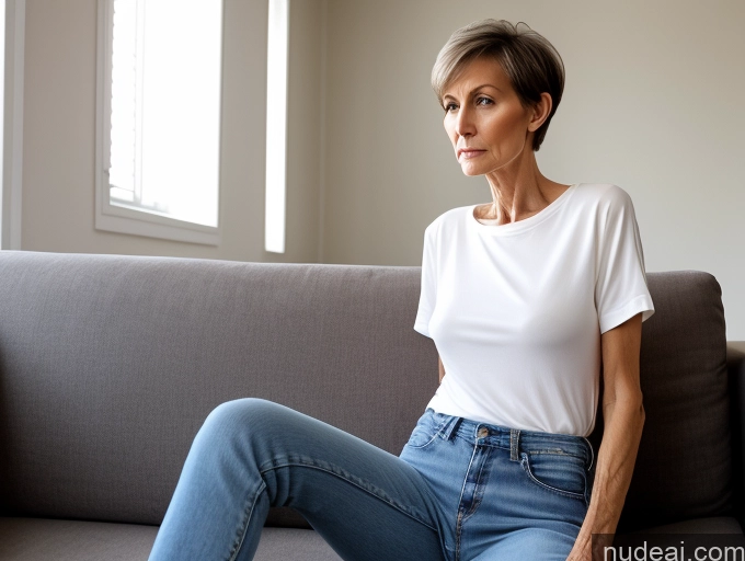 related ai porn images free for 70s Czech Tall Skinny Small Ass Pixie Shirt Jeans Couch Serious