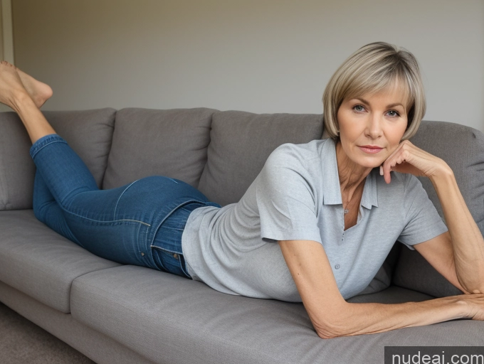 related ai porn images free for 70s Czech Tall Skinny Small Tits Serious Short Hair Couch Jeans Shirt Plank