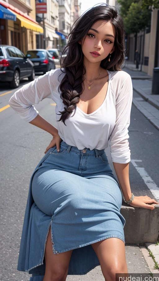 related ai porn images free for Close-up View Egyptian Tanned Skin Long Skirt Casual Spreading Legs