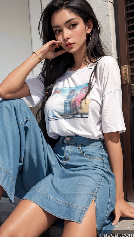 related ai porn images free for Close-up View Egyptian Tanned Skin Long Skirt Casual Spreading Legs