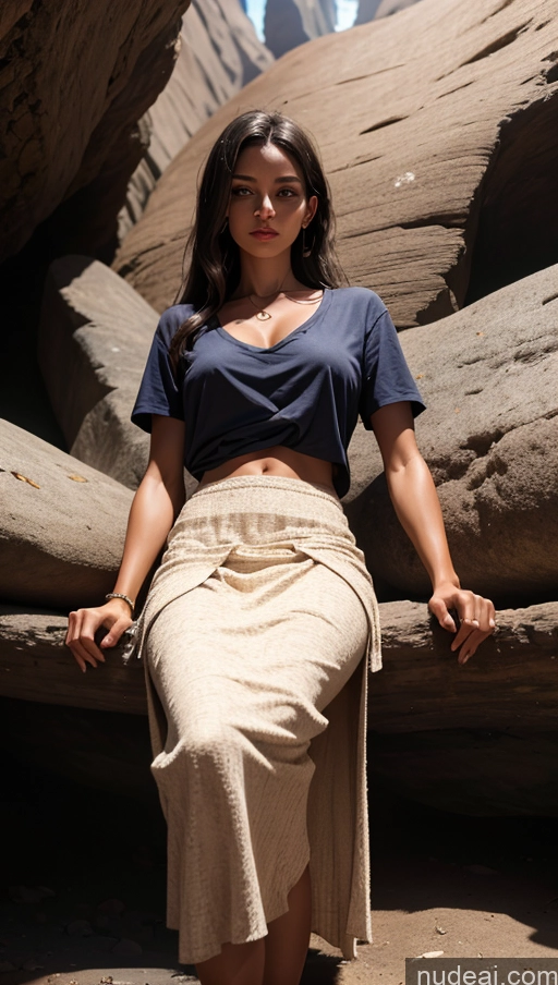 related ai porn images free for Close-up View Egyptian Tanned Skin Long Skirt Casual Spreading Legs Cave