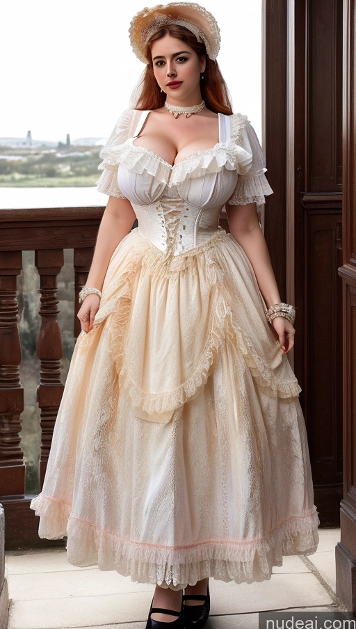 Busty Huge Boobs Perfect Boobs Beautiful Thick Lipstick Perfect Body Fairer Skin Big Hips Nun Victorian Modern Victorian Fashion Dress Floral Style V1 Stockings Traditional Irish Cleavage