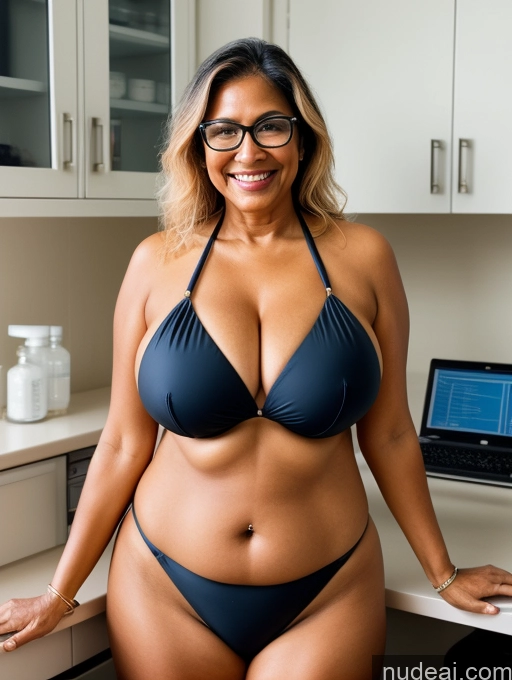 related ai porn images free for One Busty Huge Boobs Thick Tanned Skin Laughing Front View Microkini Thong 70s Lab Coat Professor Indian Glasses