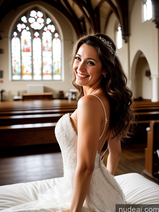 related ai porn images free for Woman One Small Tits Small Ass 30s Happy Brunette Messy Czech Film Photo Church Front View Wedding Bright Lighting
