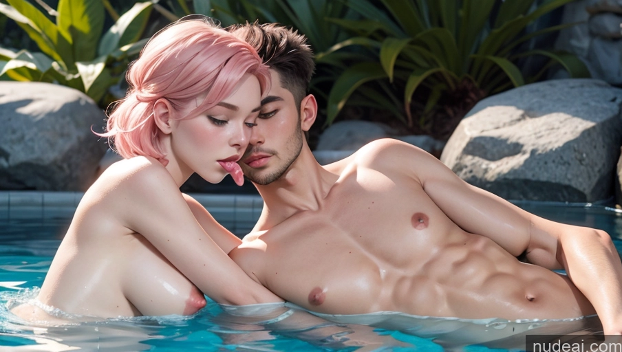 related ai porn images free for Two Perfect Boobs Perfect Body Pubic Hair 18 Blowjob Detailed Inversemouthfuck Woman + Man Scandinavian Pink Hair Pool Side View