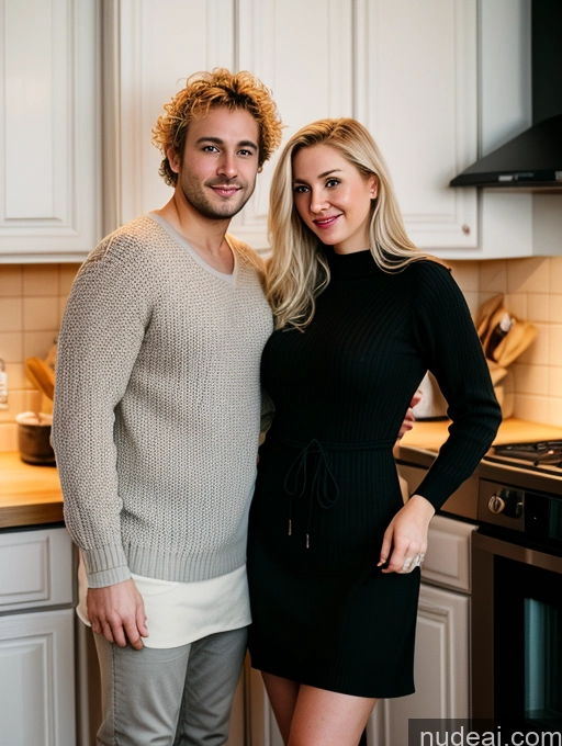 related ai porn images free for Small Tits Thick Fairer Skin 30s Blonde Messy White Film Photo Dress Sweater Cleavage Dark Lighting Detailed Full Frontal Woman + Man Two Kitchen