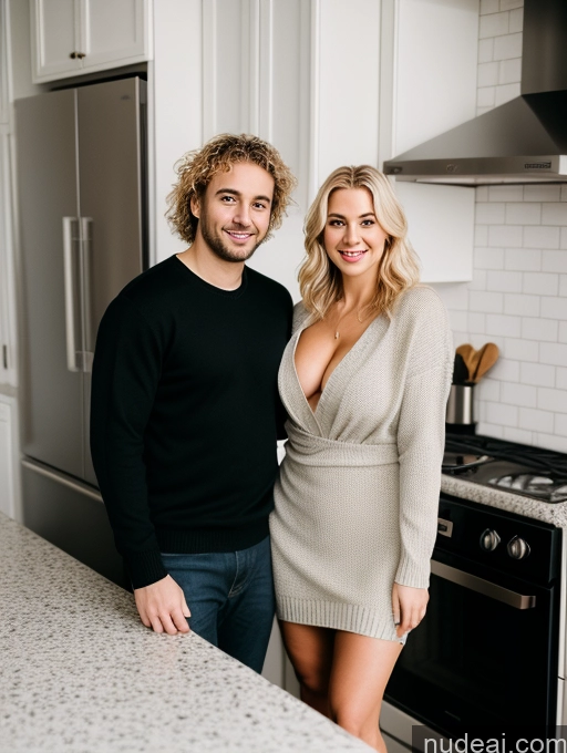 related ai porn images free for Small Tits Thick Fairer Skin 30s Blonde Messy White Film Photo Dress Sweater Cleavage Dark Lighting Detailed Full Frontal Woman + Man Two Kitchen