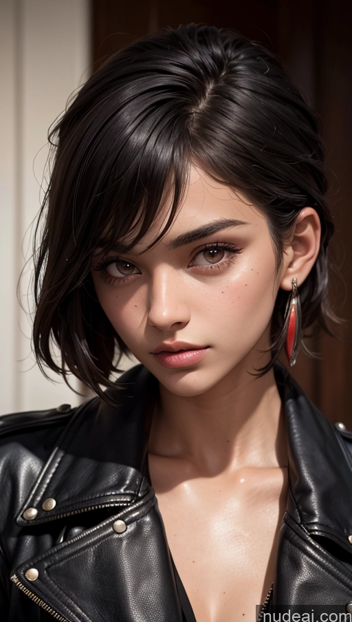 related ai porn images free for Close-up View Egyptian Tanned Skin 18 Bangs Leather Jacket