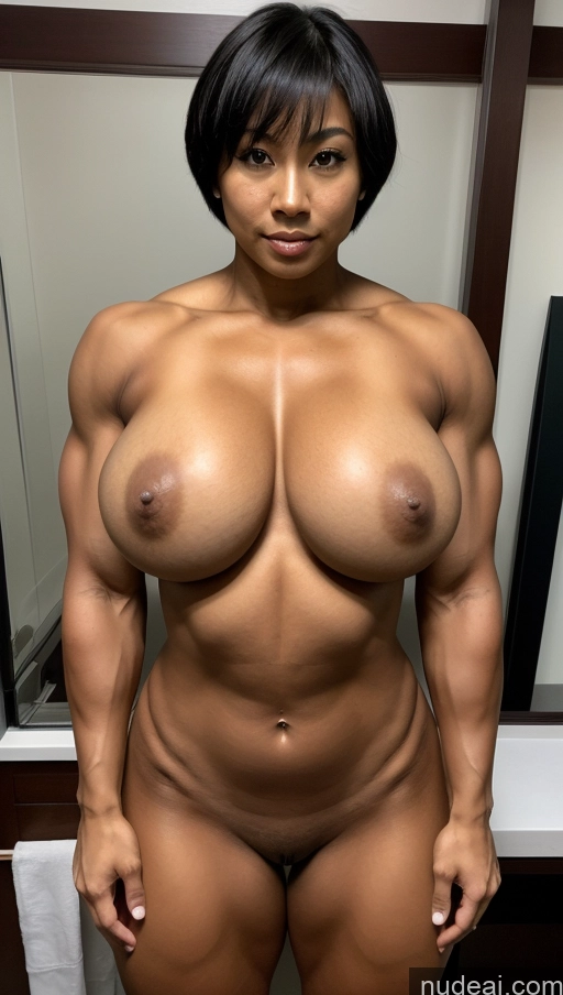 related ai porn images free for Bodybuilder One Huge Boobs Muscular Tanned Skin Dark Skin Oiled Body Pubic Hair 20s Serious Black Hair Pixie Japanese Nude