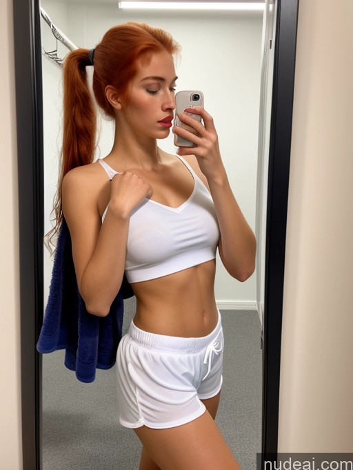 related ai porn images free for Front View 18 Mirror Selfie Athlete One Irish Short Shorts Transparent Long Legs Pouting Lips Ginger Pigtails Changing Room Blouse Towel