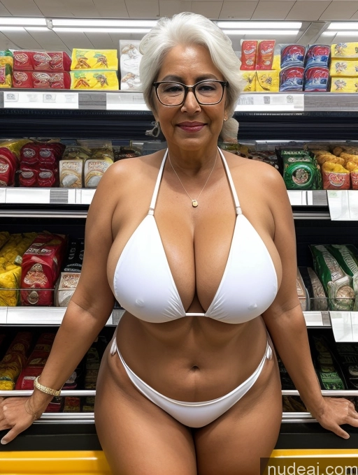 related ai porn images free for One Busty Huge Boobs Thick Tanned Skin 80s Indian Grocery Front View Microkini Thong White Hair Glasses