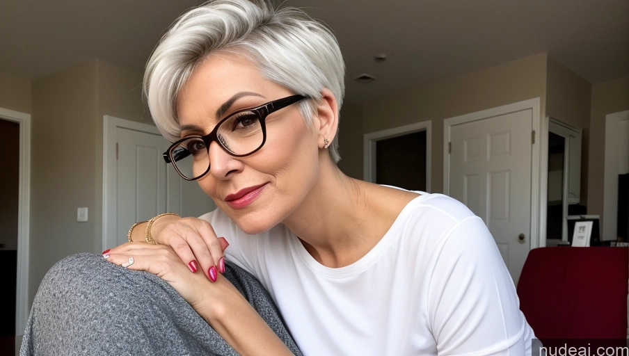 related ai porn images free for 70s Czech White Hair Pixie Serious Sexy Face Busty Glasses Skinny Casual Long Skirt Party