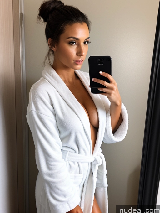 related ai porn images free for Perfect Boobs Beautiful Perfect Body Brunette Hair Bun British Bathroom Bathrobe Dark Lighting Sorority 20s Tanned Skin Serious